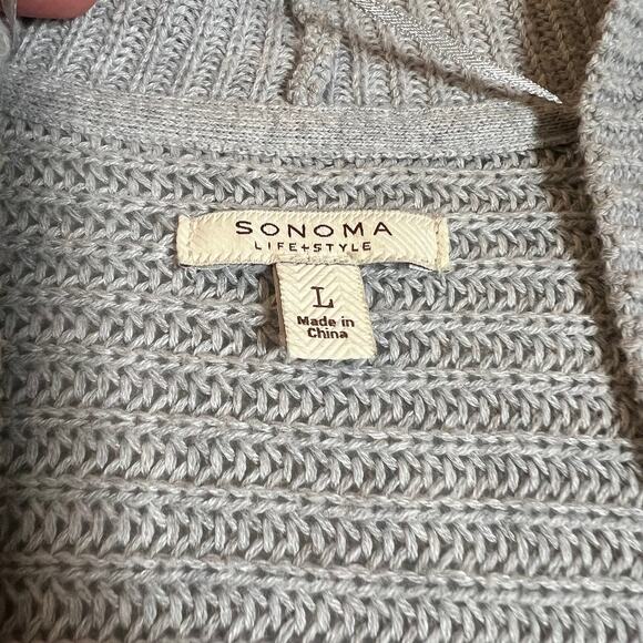 Sonoma Open Front Knit Long Line Cardigan Size L Cozy Minimalist Casual Classic - Picture 4 of 8